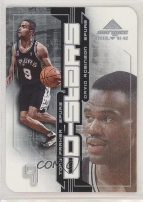 2001-02 Fleer Marquee Co-Stars Tony Parker David Robinson #6CS Rookie RC HOF - Image 1 of 2