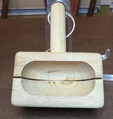 Cortadora de bagels vintage sello de cobre mango de madera firmado artesanalmente en EE. UU. Foto 1 de 4