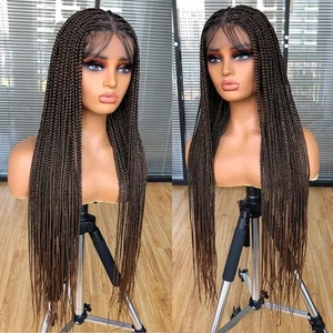 RunM 36" Full Double Lace Front Box Braided Wigs for Black Women Braids Lace ... - Picture 1 of 5