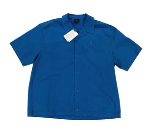NEW Jordan Essentials Snap Button Statement Shirt Industrial Blue FN4625-457 - Picture 1 of 6