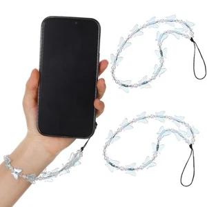 2 szt. Łańcuszek na telefon komórkowy Dziewczyna Biżuteria Pasek Smycz na nadgarstek Koraliki - Zdjęcie 1 z 11