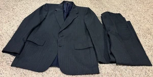 Tuta Christian Dior Monsieur 2 pezzi grigio blu a righe uomo taglia 40R pantaloni 35X30 - Foto 1 di 10