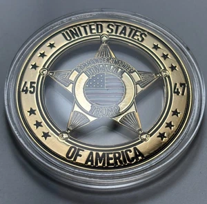 Limited Star Shield Badge Flag Donald Trump Commander In Chief - 24k GOLD Gilded - Picture 1 of 4
