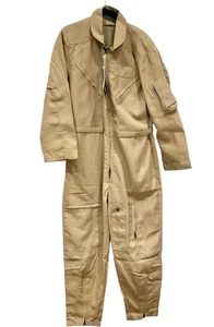 Flight Suits Ltd Nomex IIIA Flame Resistant Coverall 42 Short Tan Khaki Made in - Picture 1 of 12
