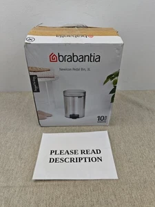 Brabantia NewIcon Pedal Bin 3 L (Brilliant Steel) Soft-Closure Bathroom (READ) - Picture 1 of 7