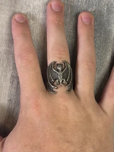 Vintage Silver Bat Ring Grunge Emo Goth Ozzy Osbourne .925 15g - Picture 1 of 11