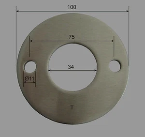 Edelstahl Ronde Ø 100x6 mm gelocht 34 mm V2A  Platte Ronden Deckel Kappe Blech - Bild 1 von 1