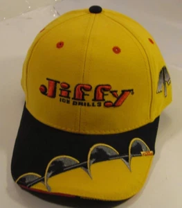 Cappello Jiffy Ice Drills Uomo Giallo Berretto a Palla Regolabile Il Gioco Logo Grado Pro Nuovo - Foto 1 di 9