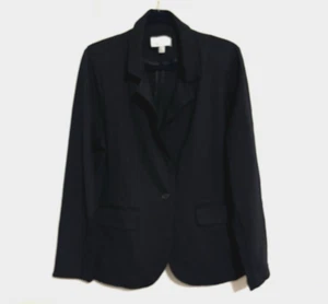 Nordstrom Womens Blazer Black 1X Stretch Fitted - Picture 1 of 9