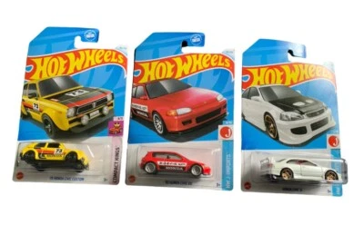 Hot Wheels 92 Honda Civic EG Red, 73 Honda Civic Customer + Honda Civic Si Lot 3 - Image 1 of 2