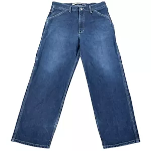 Vintage 90s Gap Carpenter Jeans 35x29.5 Blue Denim Dark Wash Made in USA - Picture 1 of 9