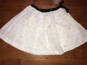 Egg By Susan Lazar Girl Cotton White Skirt with Silver Hearts New Size 7 - Picture 1 of 6