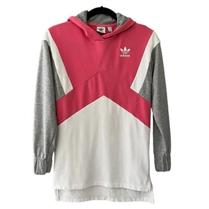 Adidas Sweatshirt Size M Colorblock Trefoil Hooded Athleisure Sports Logo EUC - Picture 1 of 5
