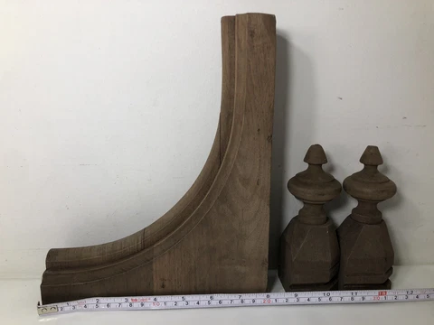 Solid Walnut Corbel & Two Finials Cover