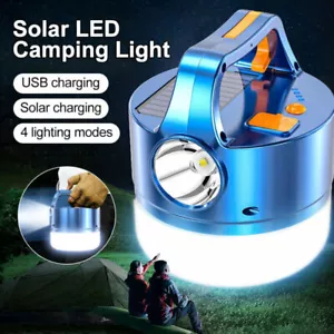 Solar LED Lanterns Flashlight Camping Light Tent Lamp Outdoor USB Rechargeable - Picture 1 of 9