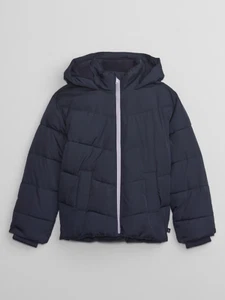 Gap Girls Kids Cold Control Max Puffer Jacket detachable Hood XL Navy Blue - New - Picture 1 of 1