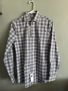 NWT Geoffrey Beene Slim Hazy Blue Long Sleeve Dress/Casual Shirt 14-14.5 - Picture 1 of 5
