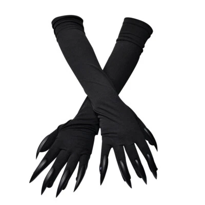 Halloween Fantasma Pata Gato Demonio Bruja Uñas Largas Rendimiento Guantes Juegos con disfraces Mangas Foto 1 de 4