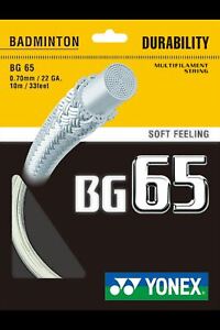 Yonex BG 65 Badminton Strings, 0.70mm (Amber)