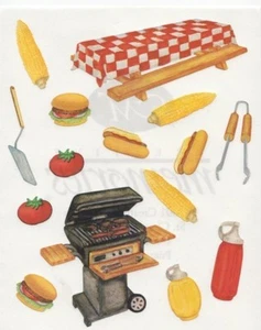 NEW Creative Memories BLOCK STICKER - BBQ Sauce Hotdog Picnic Corn Hamburger - Picture 1 of 1