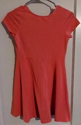 Girls "Simply Styled" Coral  Skater Dress in Size Large (14) - Image 1 of 4