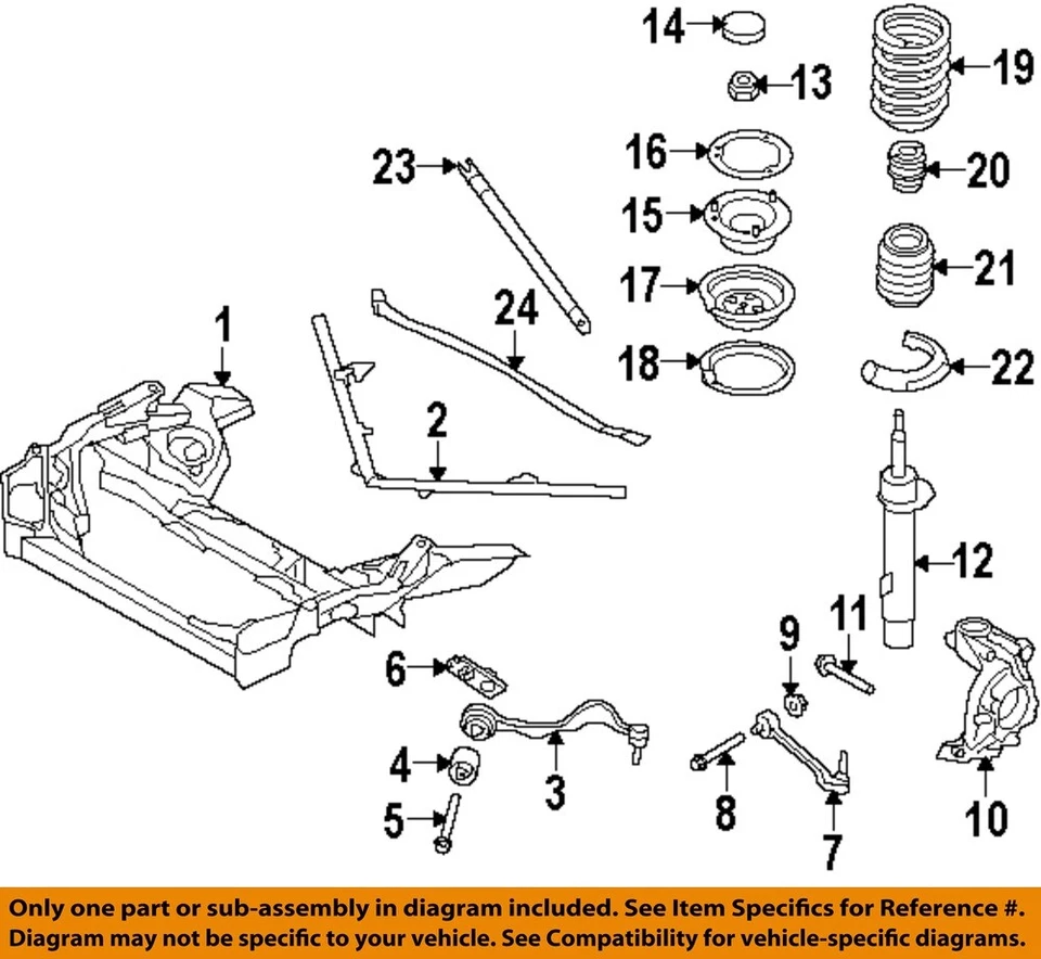 BMW OEM 95-25 1 Series M Front Suspension Struts Components-Top Nut 33326760668 - Image 1 of 1