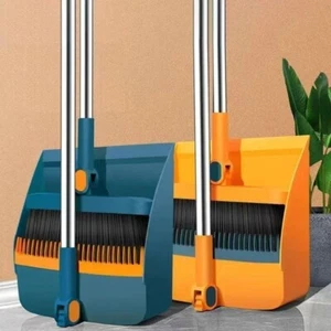 Kitchen office new folding broom dustpan set household cleaning tools non-stick - Picture 1 of 10