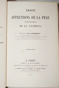 MEDECINE-AFFECTION DE LA PEAU-SYPHILIS-LEON BASSEREAU-1852-RELIE - Picture 1 of 3