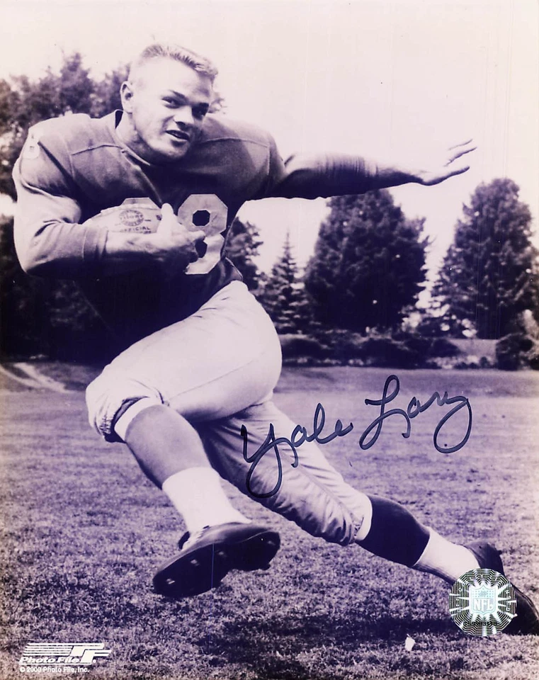 Yale Lary Lions Signed Auto 8x10 *4954 - Image 1 of 1