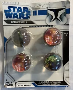 Star Wars Bounce Balls (4) Party Express Hallmark Party Bomboniere Confezione Sigillata - Foto 1 di 2
