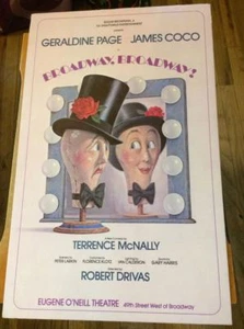 Tarjeta de ventana de Terrence McNally "¡Broadway, Broadway!" James Coco 1978 nunca abierto - Imagen 1 de 1