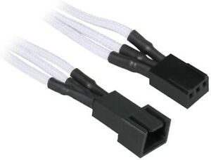 BITFENIX 60cm 3-Pin Extension Cable - Sleeved WhiteBlack