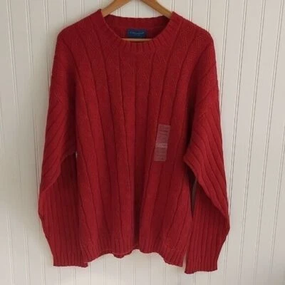 Nuevo con etiquetas Suéter Towncraft Para Hombre XL Rojo Cuello Redondo Vacaciones Navidad Papá Clásico Iglesia Foto 1 de 4