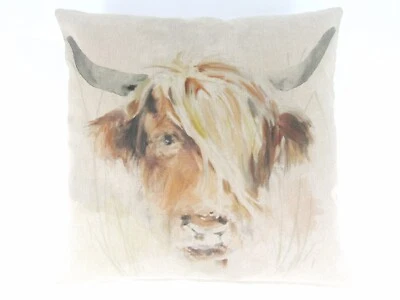 Large Highland Cow - Small Highland Cow 16" Cushion/Scatter Cover - Image 1 of 3