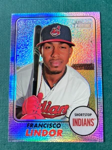 2017 Topps Heritage Chrome Refractor #THC-419 Francisco Lindor HI-Grade Shape - Picture 1 of 2