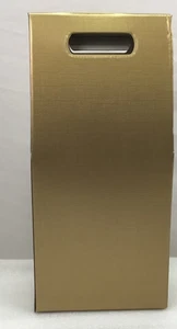 Lot 4 Gold Double Wine Bottle Gift Boxes - Holds 2 Bottles, Cardboard  Windows - Picture 1 of 9