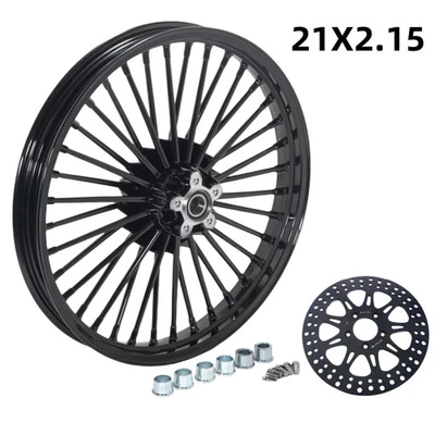 Rueda delantera y rotor de radios gruesos 21x2,15 para Harley Softail Heritage Fatboy 00-14 Foto 1 de 4