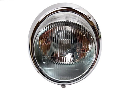 H4 Scheinwerfer Chrom Hauptscheinwerfer mit Chromring für Porsche 911 - Bild 1 von 3