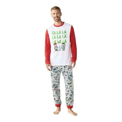 Peanuts Snoopy Fa La La Christmas Pajama Set Men’s L Pj’s NIP - Image 1 of 4