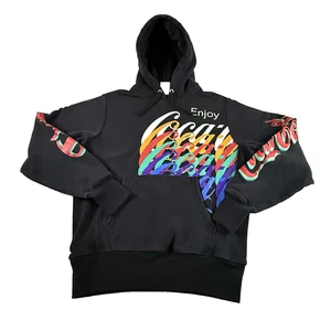 Vintage Coca Cola Champion Reverse Weave Hoodie Herren Medium Spell Out Logo Sweatshirt - Bild 1 von 13