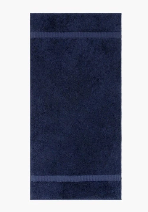 Lençol de banho Yves Delorme 36” X 63” Etoile azul marinho algodão orgânico e modal NOVO - Imagem 1 de 4