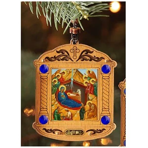 Nativity of Christ Christmas Ornament, Car Room Decoration - Orthodox Christmas - Foto 1 di 2