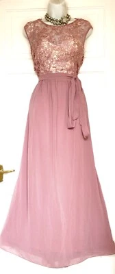 МАЛЕНЬКАЯ ХОЗЯЙКА ВЫШИТОЕ КРУЖЕВО МАКСИ ВЕЧЕРНЕЕ ПЛАТЬЕ РАЗМЕР 18 - Изображение 1 из 4