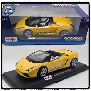 Maisto 1:18 Scale Lamborghini Gallardo Spyder in Yellow Diecast Model Car - Picture 1 of 7