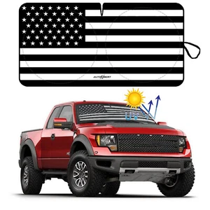 Car_Windshield Sun Shade Visor US Flag UV Cover For Chevrolet Silverado 1500 - Picture 1 of 10
