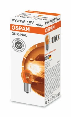 10 Osram Original PY21W (7507) 581 Amber Orange Indicator Light Car Bulb 12V 21W - Image 1 of 2