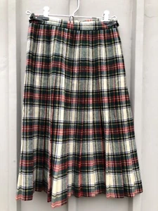 Vintage Tartan Plaid Pleated Kilt Skirt • Bergdorf Goodman • Wool • XS/Small - Picture 1 of 6