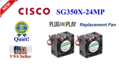 Pack 2x Quiet Fans for Cisco SG350X-24MP Stackable Managed Switch Low Noise - Image 1 of 4