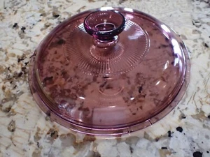Vintage Pyrex Corning Visions Cranberry Purple Lid Only 8 1/2" dia. - Picture 1 of 5