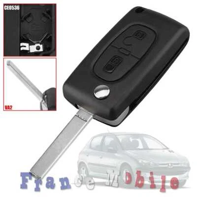 Télécommande Coque CE0536 VA2 Clé PLIP 2 Bouton pour Citroen C2 C3 C4 C5 C6